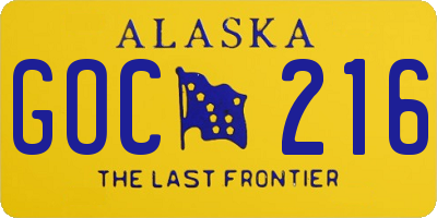 AK license plate GOC216