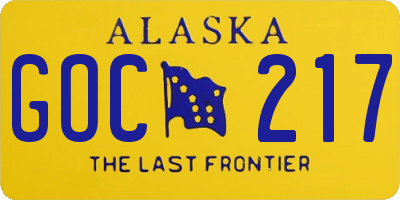 AK license plate GOC217