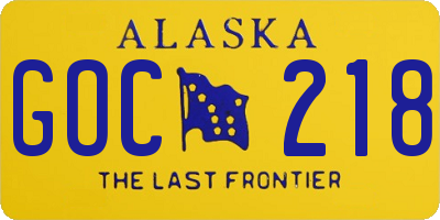 AK license plate GOC218