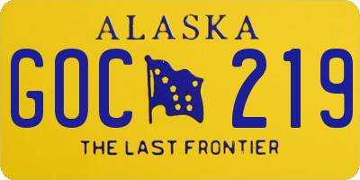 AK license plate GOC219