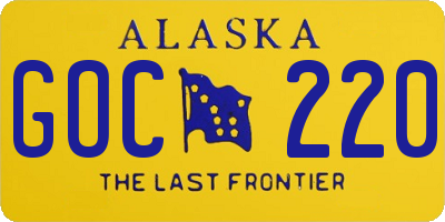 AK license plate GOC220
