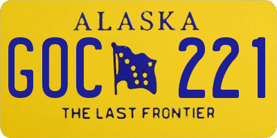 AK license plate GOC221