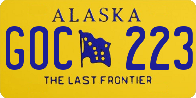 AK license plate GOC223