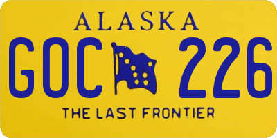 AK license plate GOC226