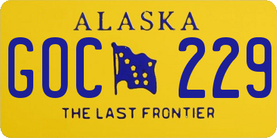 AK license plate GOC229