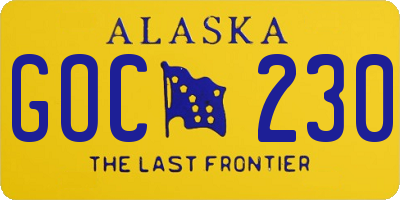 AK license plate GOC230