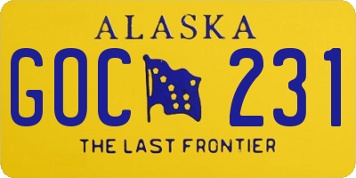 AK license plate GOC231