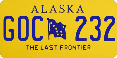AK license plate GOC232