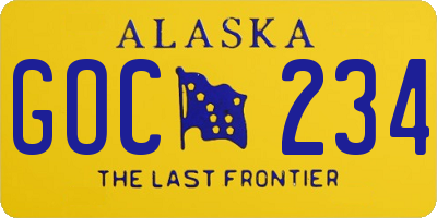 AK license plate GOC234