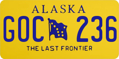 AK license plate GOC236