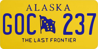 AK license plate GOC237