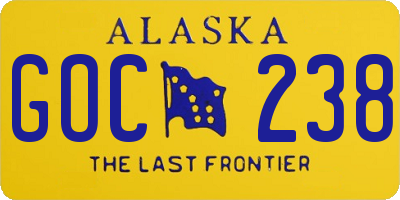 AK license plate GOC238