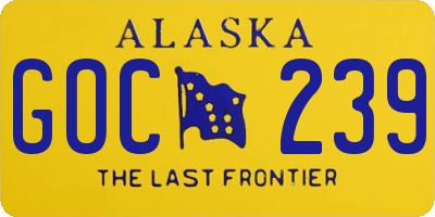 AK license plate GOC239