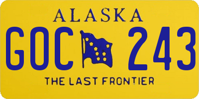 AK license plate GOC243