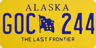 AK license plate GOC244
