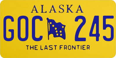AK license plate GOC245