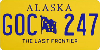 AK license plate GOC247