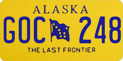AK license plate GOC248
