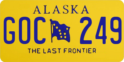AK license plate GOC249