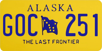 AK license plate GOC251