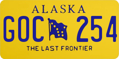 AK license plate GOC254