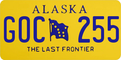 AK license plate GOC255