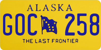 AK license plate GOC258