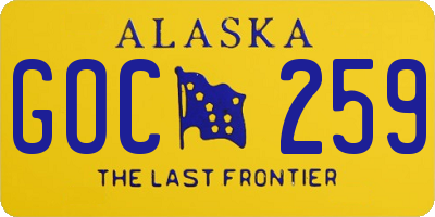AK license plate GOC259