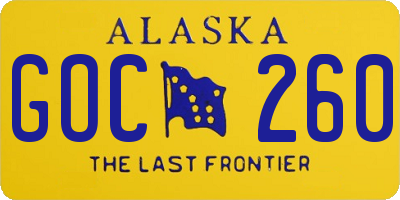 AK license plate GOC260