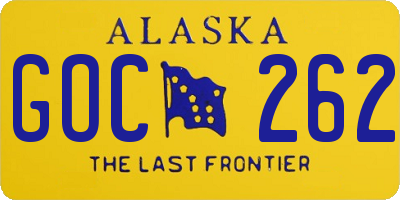 AK license plate GOC262