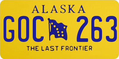 AK license plate GOC263