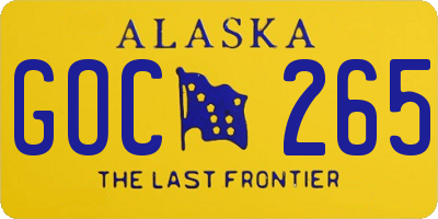AK license plate GOC265