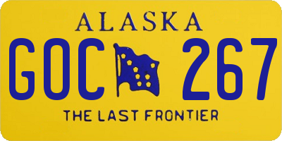 AK license plate GOC267