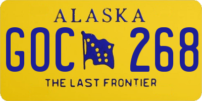 AK license plate GOC268