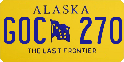 AK license plate GOC270