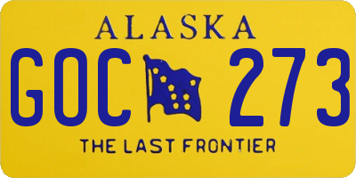 AK license plate GOC273