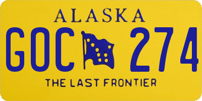AK license plate GOC274