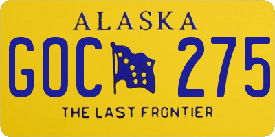 AK license plate GOC275