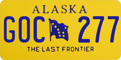 AK license plate GOC277