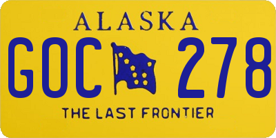 AK license plate GOC278