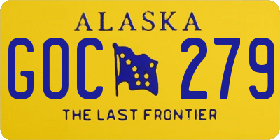 AK license plate GOC279