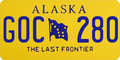 AK license plate GOC280