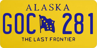 AK license plate GOC281