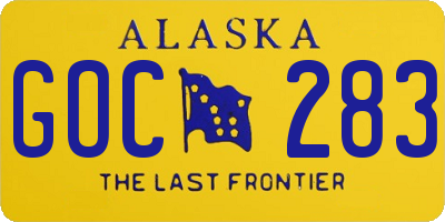 AK license plate GOC283