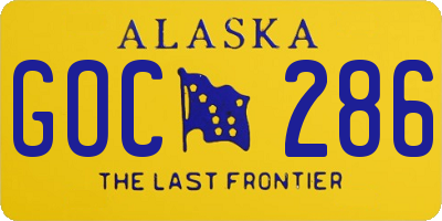 AK license plate GOC286