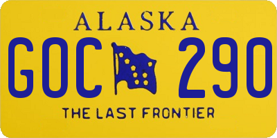 AK license plate GOC290