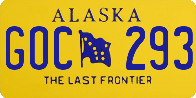 AK license plate GOC293