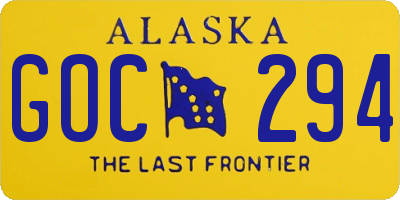 AK license plate GOC294