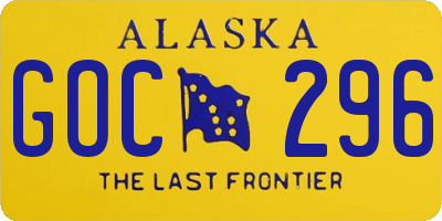 AK license plate GOC296