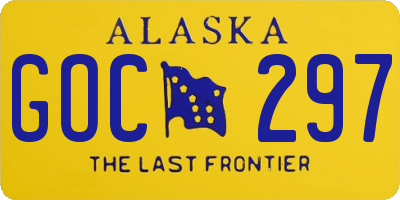 AK license plate GOC297